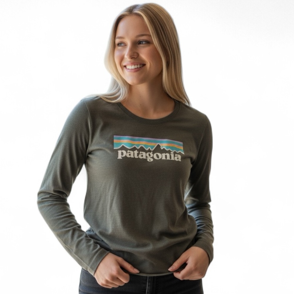 💙SALE 3/$25 PATAGONIA KIDS LONG SLEEVE GRAY GRAPHIC TEE SHIRT